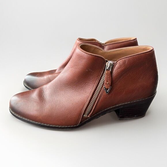 Vionic Chestnut Leather Ankle Booties - Picture 6 of 10